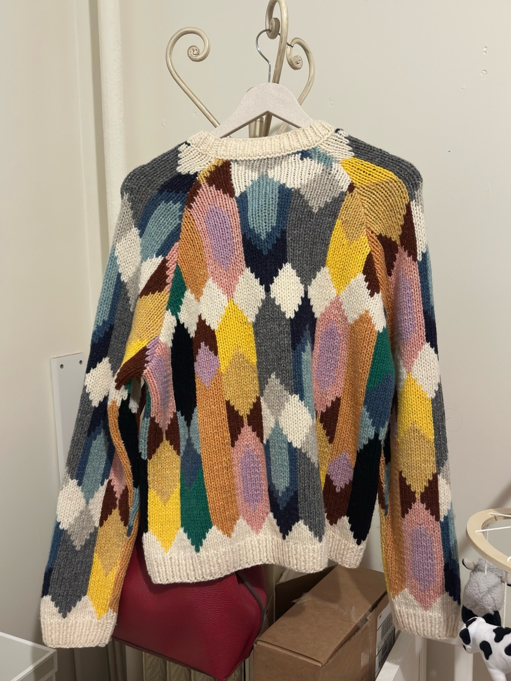 Prada Fall 2017 Geometric Shetland Wool Knit Sweater